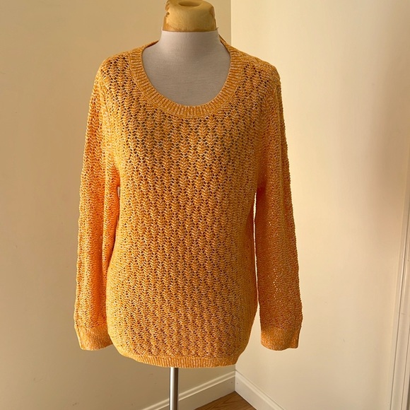 New! Talbots large orange knit crew sweater. - Picture 1 of 7